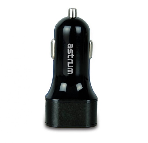 Astrum autní nabíječka (2 USB port, microUSB kabel), 4,8A, černá