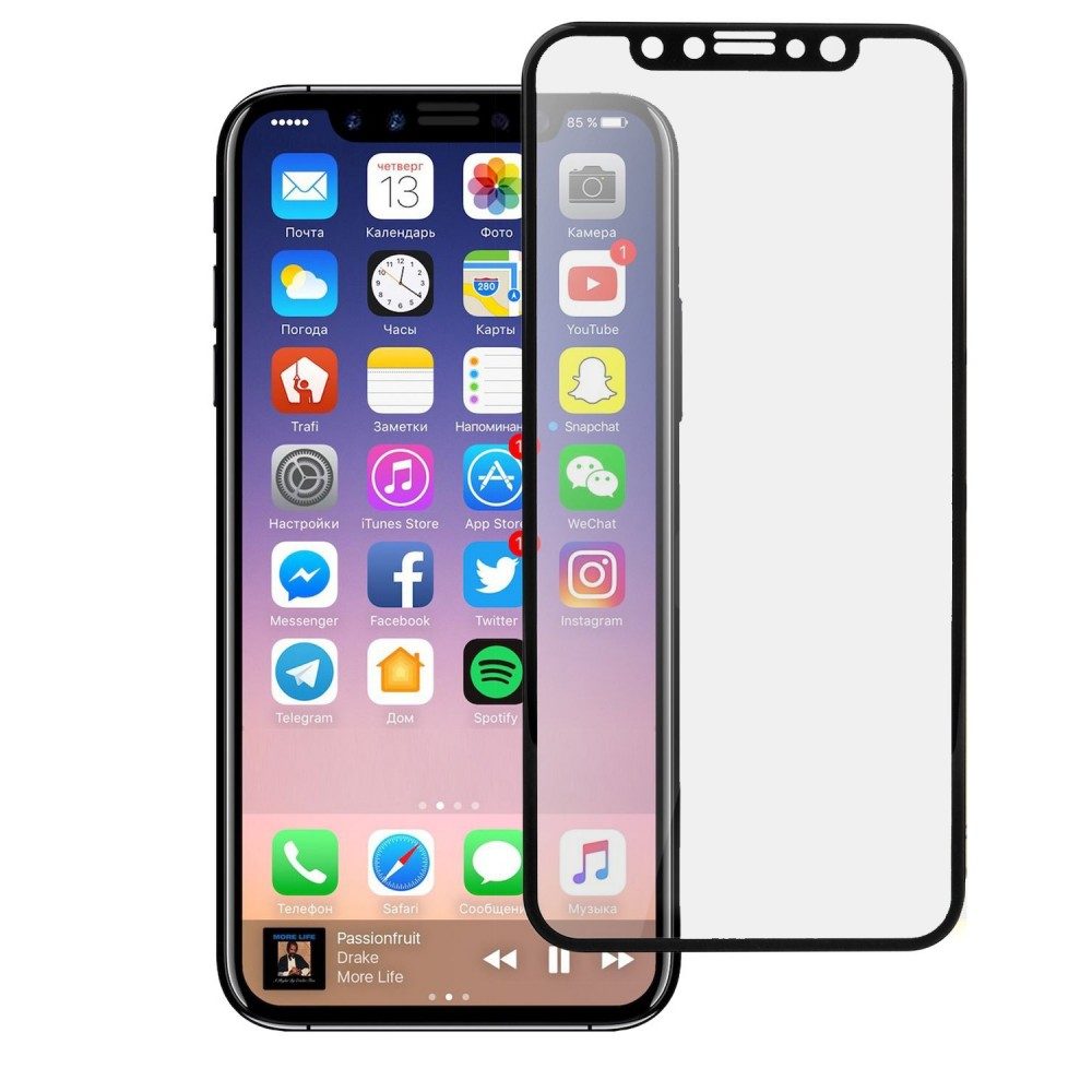 [KV_6952351245129] Apple iPhone X/XS/11 Pro 5D tempered glass full screen, clear (black frame)