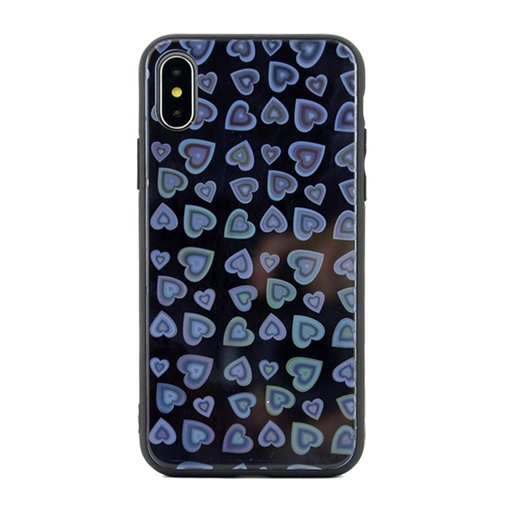 Apple iPhone 7 Plus / iPhone 8 Plus heart glass zadní kryt (Černá )