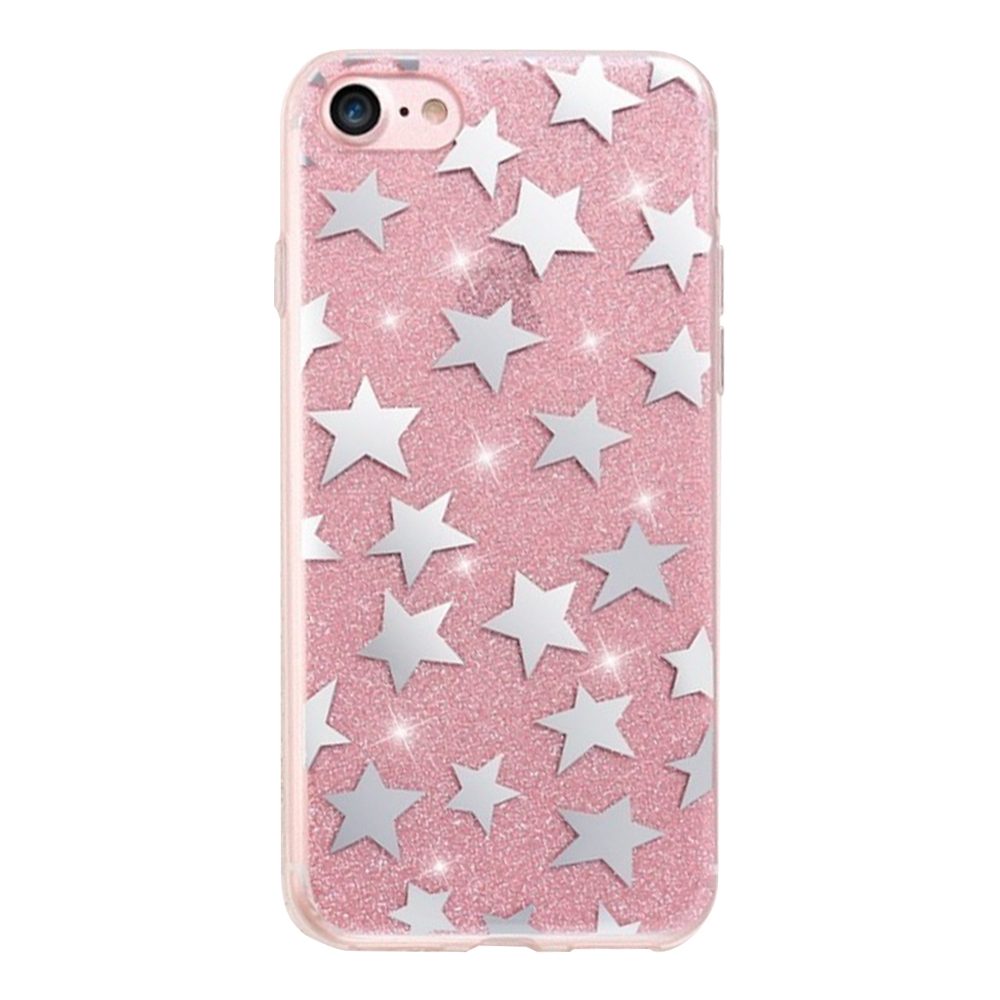 [FP032865] Apple iPhone 7 / iPhone 8 / iPhone SE 2020 / iPhone SE 2022 glitter stars back cover case (Pink)