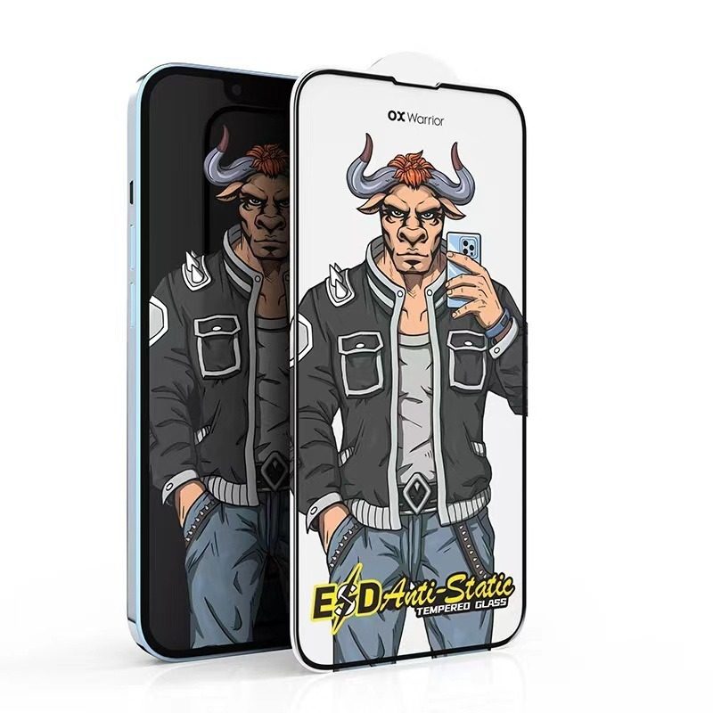 [5900220824349] Apple iPhone 6/7/8/SE 2020/SE 2022 OX Warrior Mr. Punk ESD - dust-repellent tempered glass, black