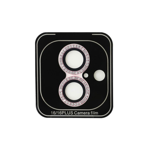 Apple iPhone 16 / 16 Plus Guess Glitter ochrana čočky (Růžová) - GUCL162SGGP