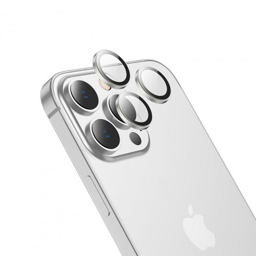 Apple iPhone 15 Pro / iPhone 15 Pro Max Hoco eagle eye metal kamera tvrzené sklo stříbrná
