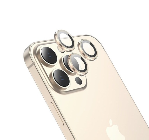 Apple iPhone 14 Pro (6.1) / 14 Pro Max (6, 7) Hoco eagle eye metal kamera tvrzené sklo, zlatá