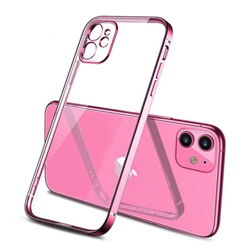 Apple iPhone 14 Plus electroplate s ochranou kamery silikonový zadní kryt (Růžová)