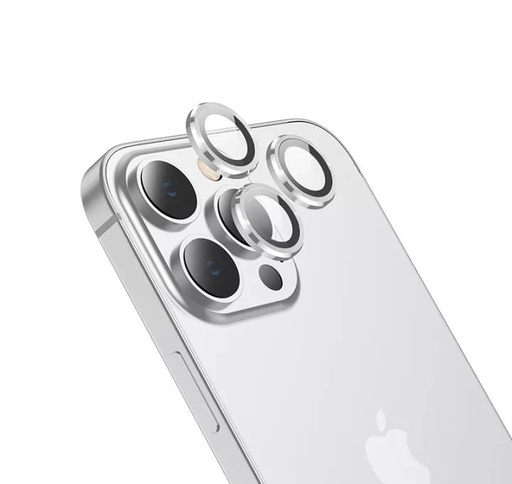 Apple iPhone 14 (6, 1) / 14 Plus (6, 7) Hoco eagle eye metal kamera tvrzené sklo, stříbrná