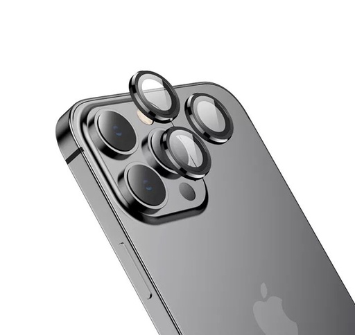 Apple iPhone 14 (6, 1) / 14 Plus (6, 7) Hoco eagle eye metal kamera tvrzené sklo, černá