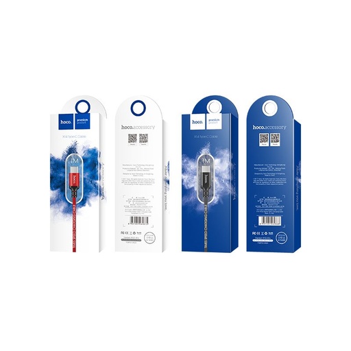 Hoco X14 type-C kabel, látka, 2,4A, 1m, černá