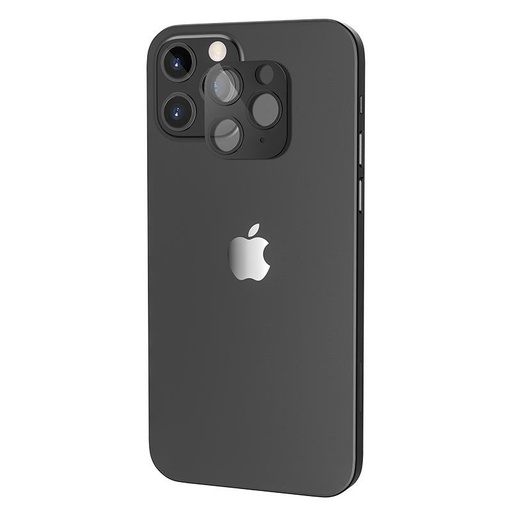 Apple iPhone 12 s kovovým rámečkem kamera ochranný tvrzené sklo , černá