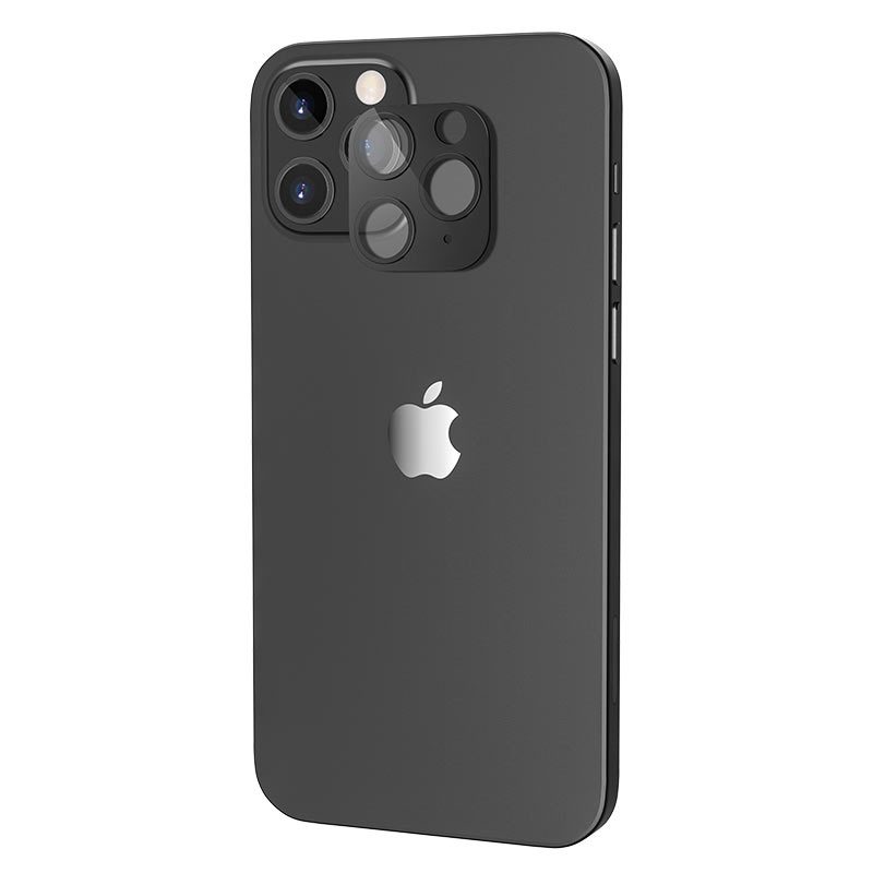 [6931474738240] Apple iPhone 12 metal-framed kamera protective tempered glass , black
