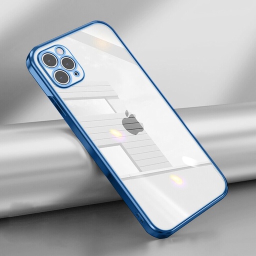 Apple iPhone 12 Pro electroplate s ochranou kamery silikonový zadní kryt (Modrá)