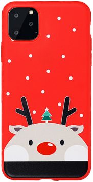 Apple iPhone 11 Chirstmas Moose, Santa Claus silikonový zadní kryt (1. Vzor)