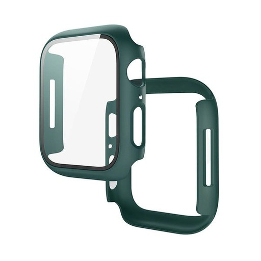 Apple Watch 7 45mm / Watch 8 45mm Hoco WS3 Shadow pouzdro vestavěný s tvrzeným sklem (Zelená)