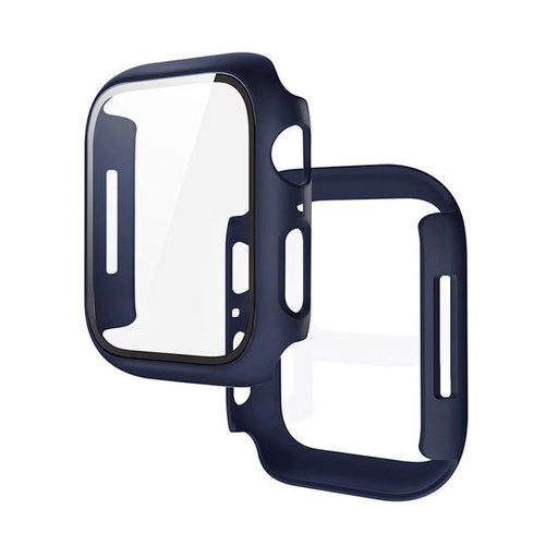 Apple Watch 7 45mm / Watch 8 45mm Hoco WS3 Shadow pouzdro vestavěný s tvrzeným sklem (Modrá)