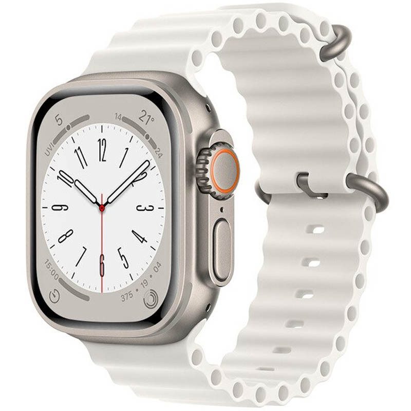 [6931474789518] Apple Watch 42mm / Watch 44mm / Watch 45mm / Watch 49mm HOCO WA12 silicone strap white