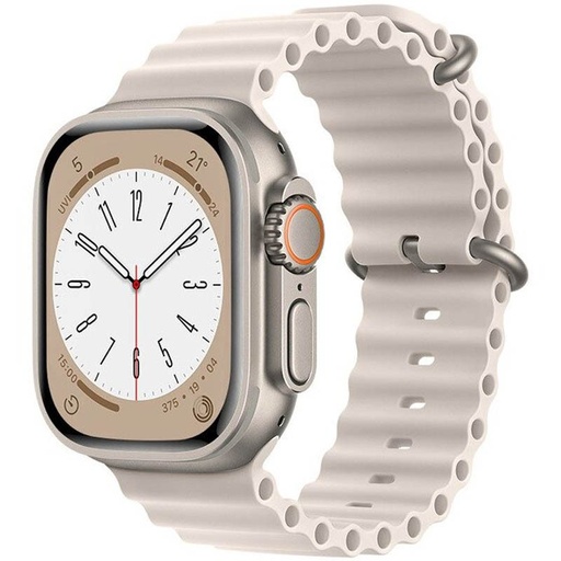 Apple Watch 42mm / Watch 44mm / Watch 45mm / Watch 49mm HOCO WA12 silikonový řemínek stříbrná