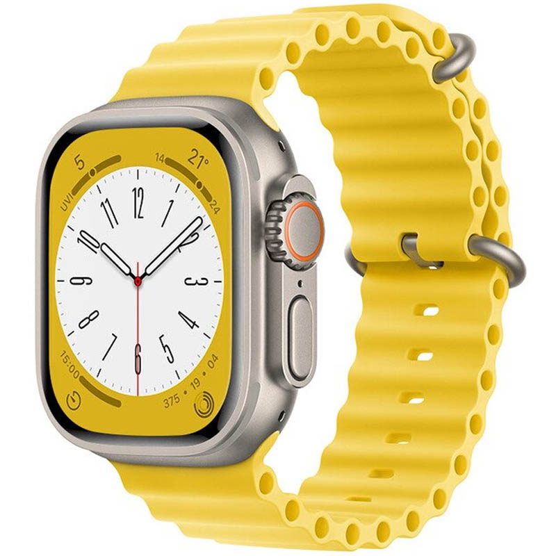 [6931474789525] Apple Watch 38mm / Watch 40mm / Watch 41mm HOCO WA12 silicone strap yellow