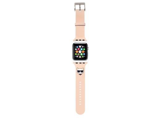 Apple Watch 38/40mm (Růžová) Karl Lagerfeld Choupette Head řemínek - KLAWMSLCP