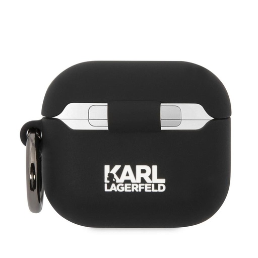 Apple AirPods 3 Karl Lagerfeld 3D Choupette fej silikonové pouzdro (Černá) – KLA3RUNCHK