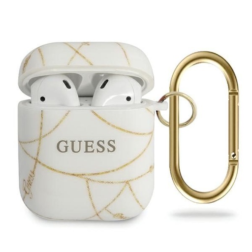 AirPods Guess Zlatá Chain pouzdro (Bílá) - GUACA2TPUCHWH
