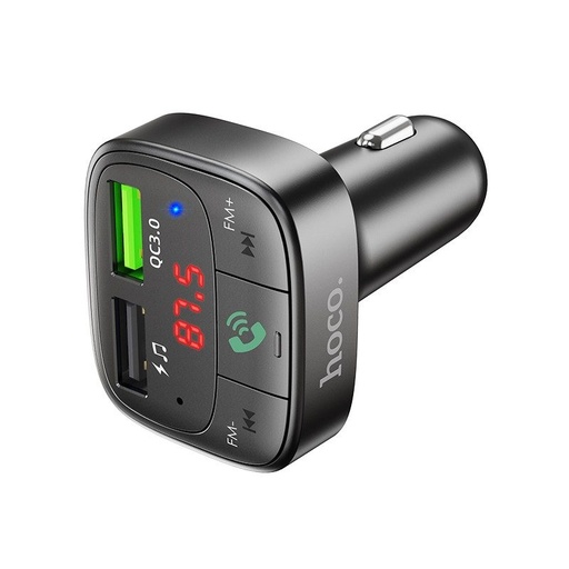 Hoco E59 FM transmitter, QC 3.0 rychlonabíječka 18W, LED indikátor stavu, BT 5.0, černá