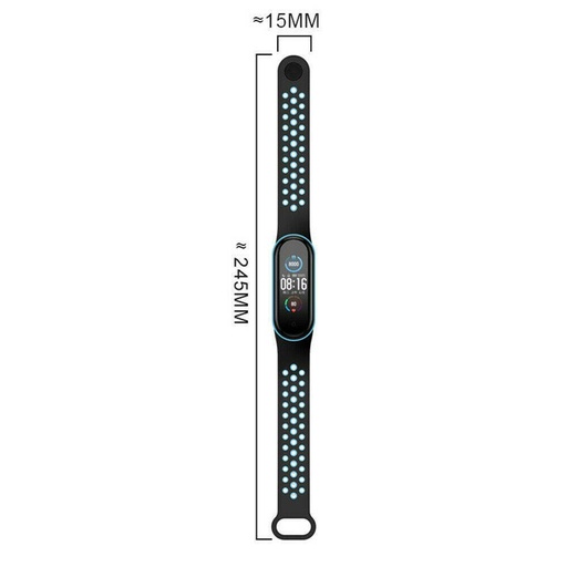 Xiaomi Mi Band 3/4/5/6 silikonový řemínek, černá/červená
