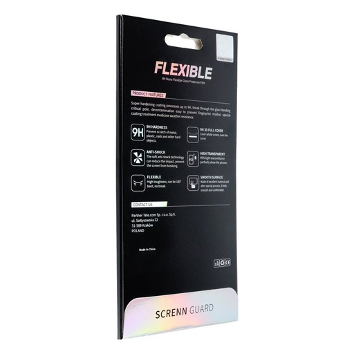 Apple iPhone 13 / 13 Pro / 14 / 16e 5D flexibilní hybrid tvrzené sklo (Průhledný, černá s rámečkem)