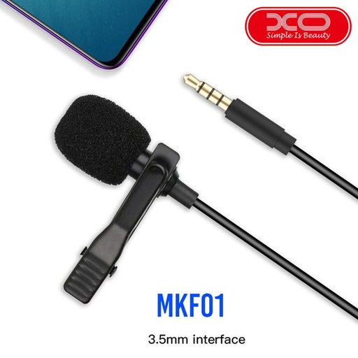 XO MKF01 mobil mikrofon (Černá) – jack 3,5 mm s konektorem