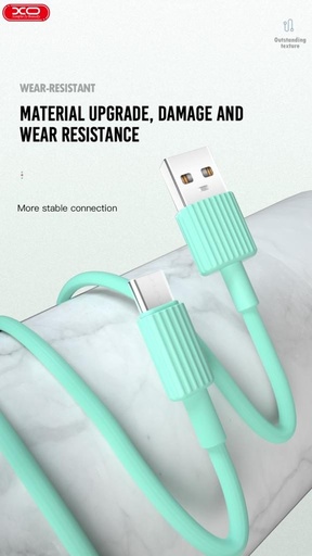 XO NB156 micro USB datový kabel (Černá) – silikonový potah, 2.4A