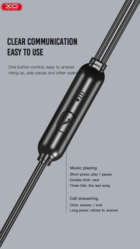 XO EP37 headset (jack 3,5mm), s mikrofonem, šedá