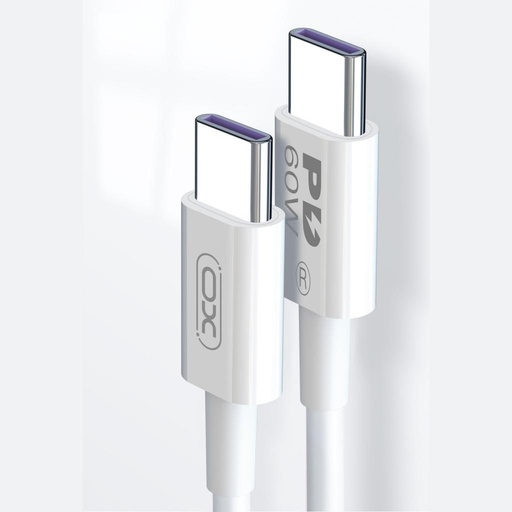XO NB-Q190A USB-C–USB-C datový kabel (Bílá) – 1 m, PD 60W