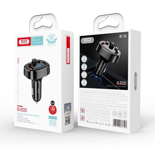 XO BCC03 FM transmitter, dual-port, 18W, černá