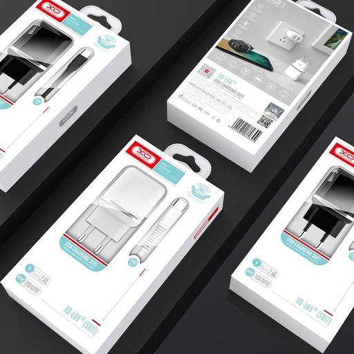 XO L69 2.4A nabíječka (Bílá) – dvojitý USB konektor, micro USB s kabelem