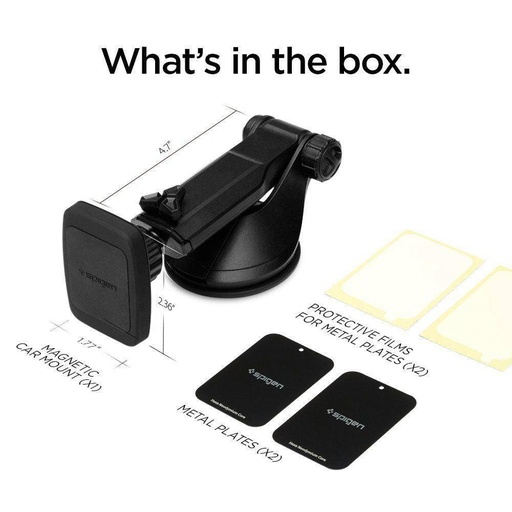 Spigen H35 držák do auta (s přísavkou), magnetický autní držák na telefon (na palubní desku), černá