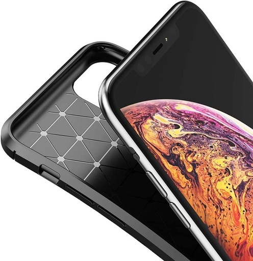 Apple iPhone 12/12 Pro carbon fiber silikonový zadní kryt (Modrá)