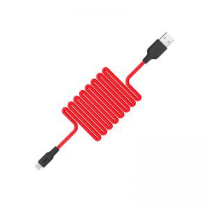 Hoco X21 microUSB kabel (odolný), 2A, silikonový, 1m, černá/ červená