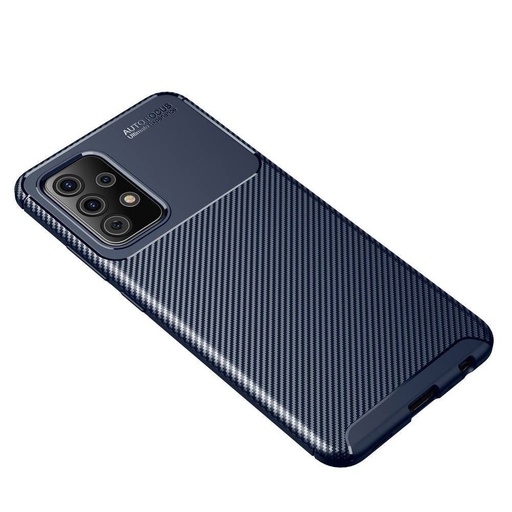 Samsung Galaxy A52 4G/A52 5G/A52s 5G carbon fiber silikonový zadní kryt (Modrá)