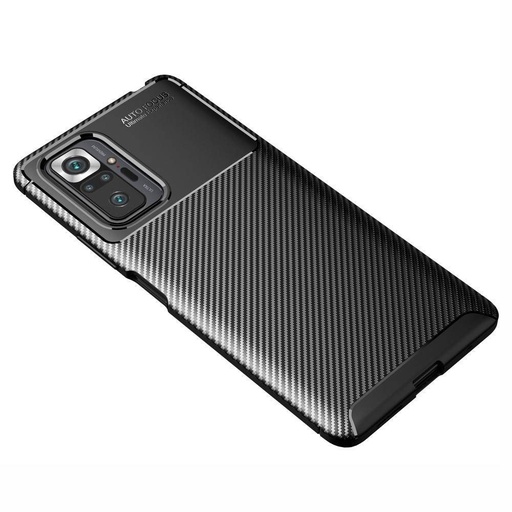 Xiaomi Redmi Note 10 4G/Redmi Note 10S carbon fiber silikonový zadní kryt, (Černá)