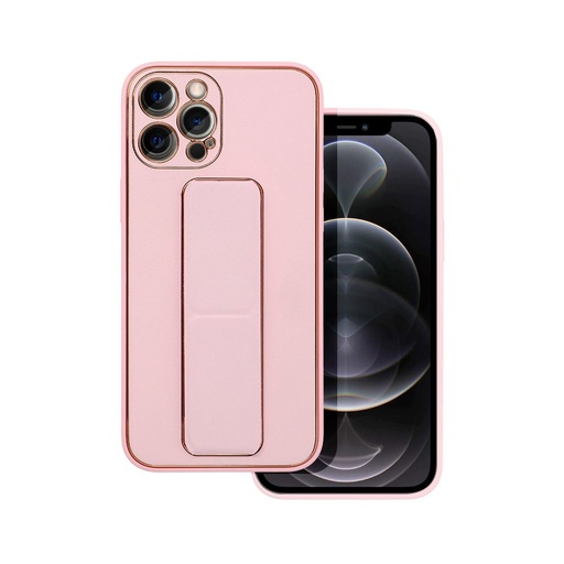 Apple iPhone 11 kůže ochranné pouzdro výsuvný se stojanem, magnetický držák do auta kompatibilní (Růžová)