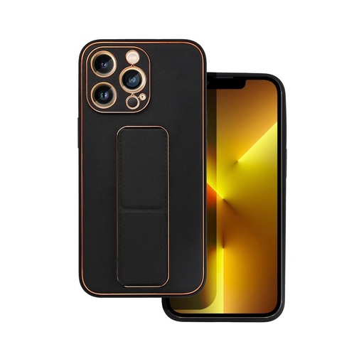 Apple iPhone 13 Pro kůže ochranné pouzdro výsuvný se stojanem, magnetický držák do auta kompatibilní (Černá)
