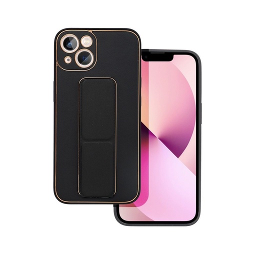 Apple iPhone 13 kůže ochranné pouzdro výsuvný se stojanem, magnetický držák do auta kompatibilní (Černá)