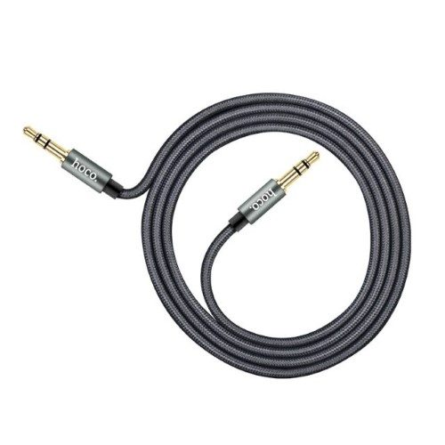 Hoco UPA03 , 1m, AUX audio kabel, Nylon bevonattal, šedá