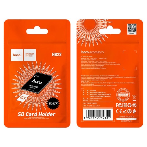 Hoco HB22 , MicroSD-SD karta adaptér, černá