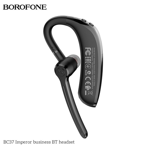 Borofone BC37 bluetooth headset, BT v5.0, 150 mAh baterie 20 hodinový hovor/hudba a 200 hodinky pohotovostní čas, černá