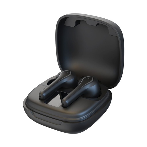XO X8 bezdrátový headset, BT v5.0, nabíjecí pouzdro 300mAh, sluchátka 25mAh, až 3 hodinový hovor/hudba , černá