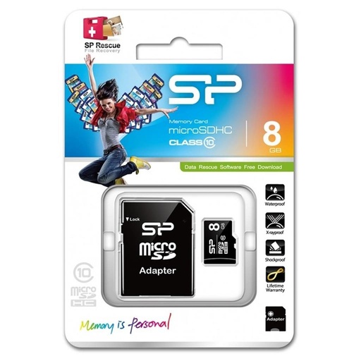 Silicon Power microSDHC + adapter 16GB class10 paměťová karta