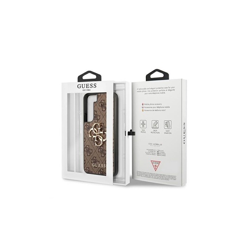 Samsung Galaxy S22+ Guess PU 4G Metal Logo pouzdro (Hnědá) - GUHCS22M4GMGBR