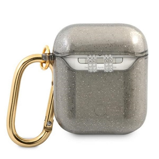 AirPods 1/2 Guess 4G TPU Glitter pouzdro (Černá) - GUA2UCG4GK