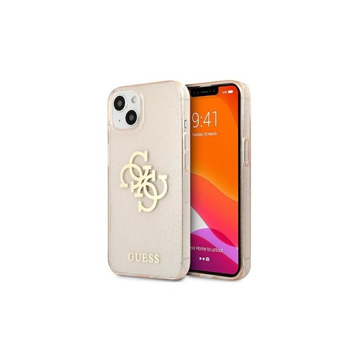 Apple iPhone 13 mini Guess TPU Big 4G Full Glitter pouzdro (Zlatá) – GUHCP13SPCUGL4GGO
