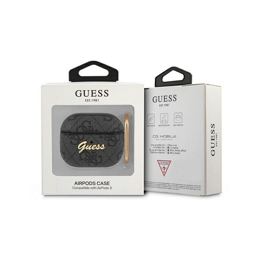AirPods 3 Guess 4G Script PC/PU pouzdro (Šedá) - GUA34GSMK
